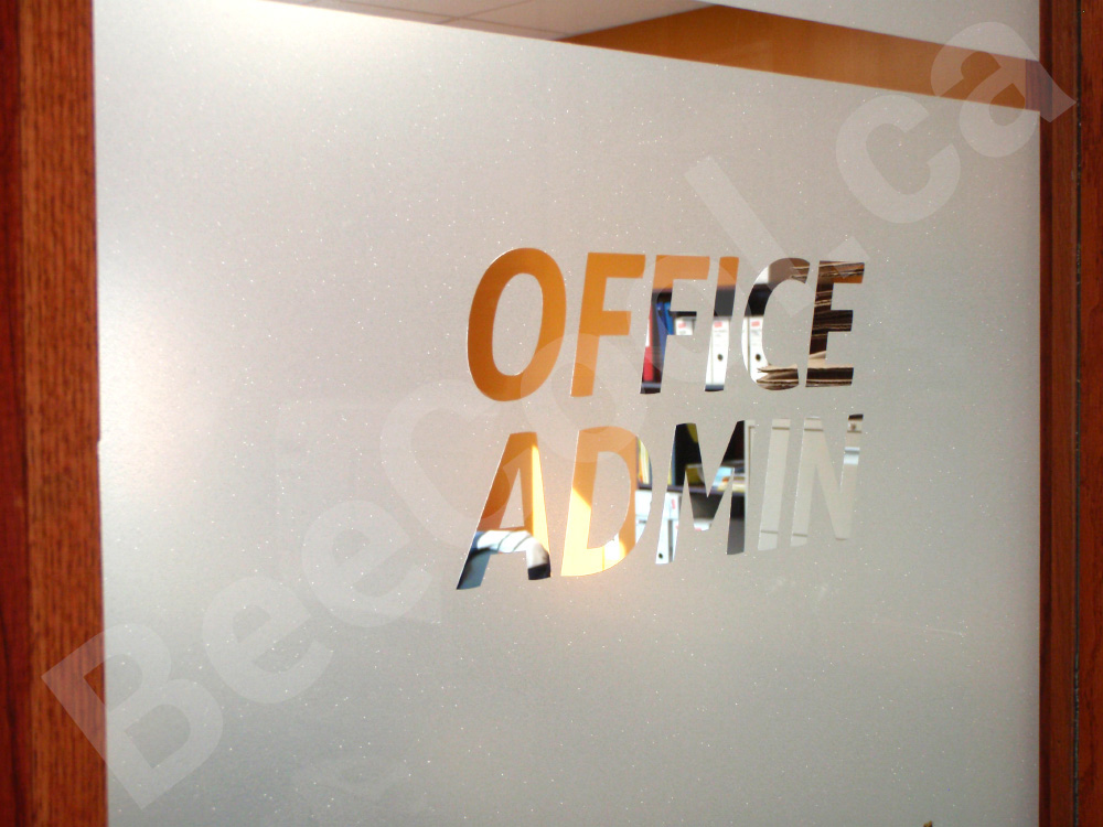 Bee Cool Glass Coatings Frosted Crystal office admin cut out.