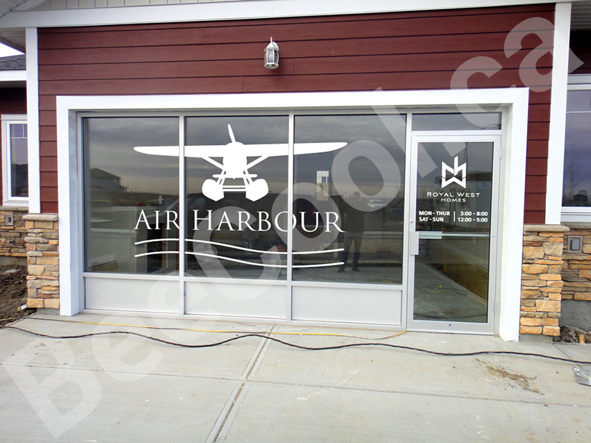 Bee Cool Glass Coatings - Vinyl Examples installed on Air Harbour storefront.