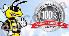Bee Cool mascot logo and quality craftsmanship stamp of approval.