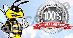 Red Deer Bee Cool mascot logo and quality craftsmanship stamp of approval.