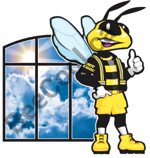 Red Deer Bee Cool Glass Coating Mascot Logo.