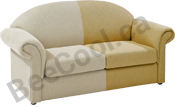 Red Deer couch showing how the sun can fade material while sun control window coating protects.