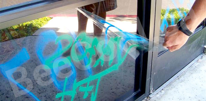 Anti-Graffiti glass coatings protect your glass from tagging, acid etching, scratching, sharpies and of course graffiti.